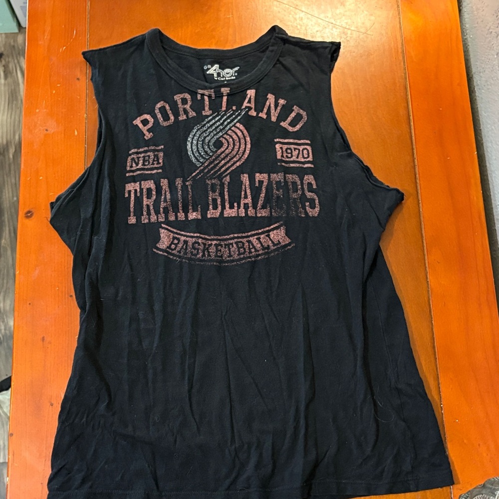 Portland Trail Blazers Black Graphic Muscle Tank